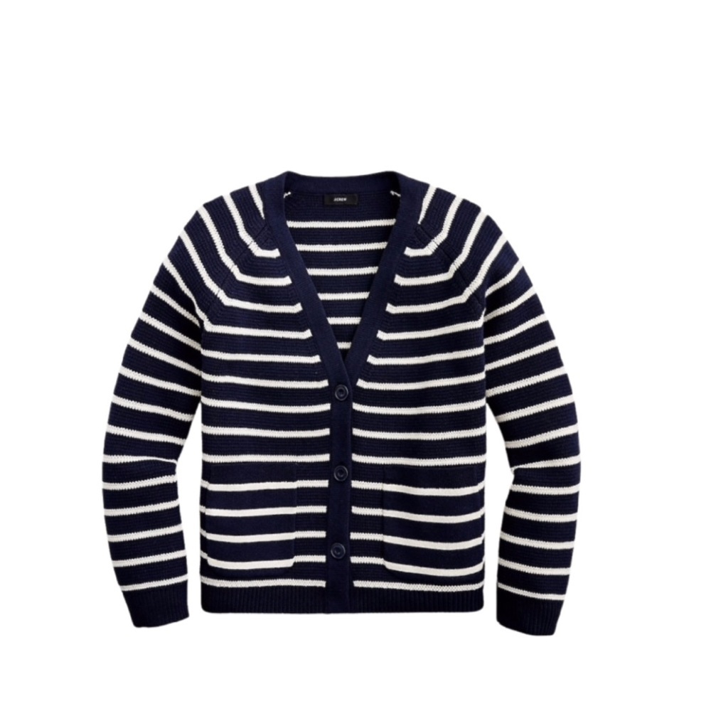 J. CREW V-NECK STRIPED CARDIGAN